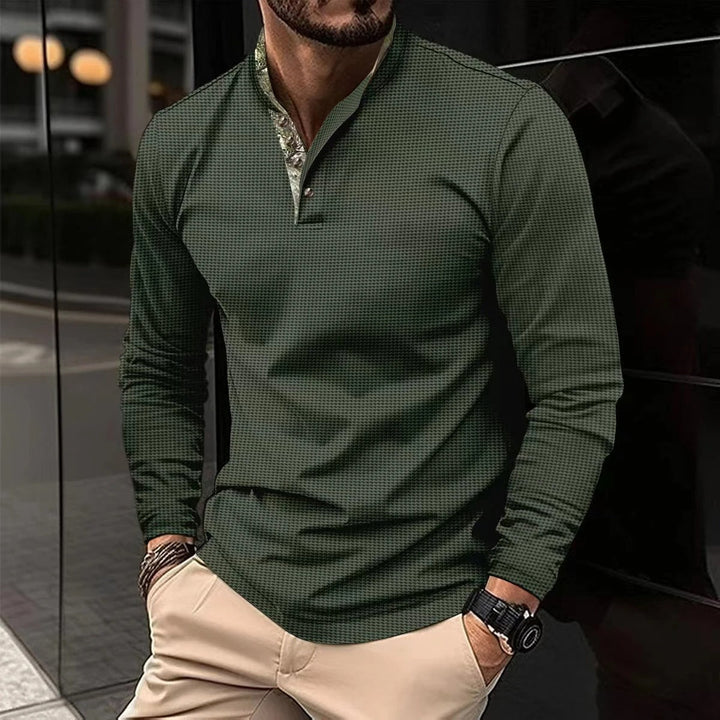 Men's Contrast Collar Polo Shirt Casual Business