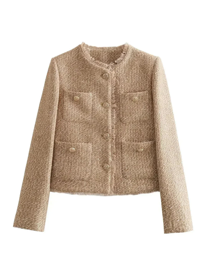Valerisse - Damen Tweedjacke Beige