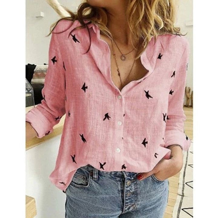 Victriel - Damen Elegantes Langarm Hemd Lässig Stil