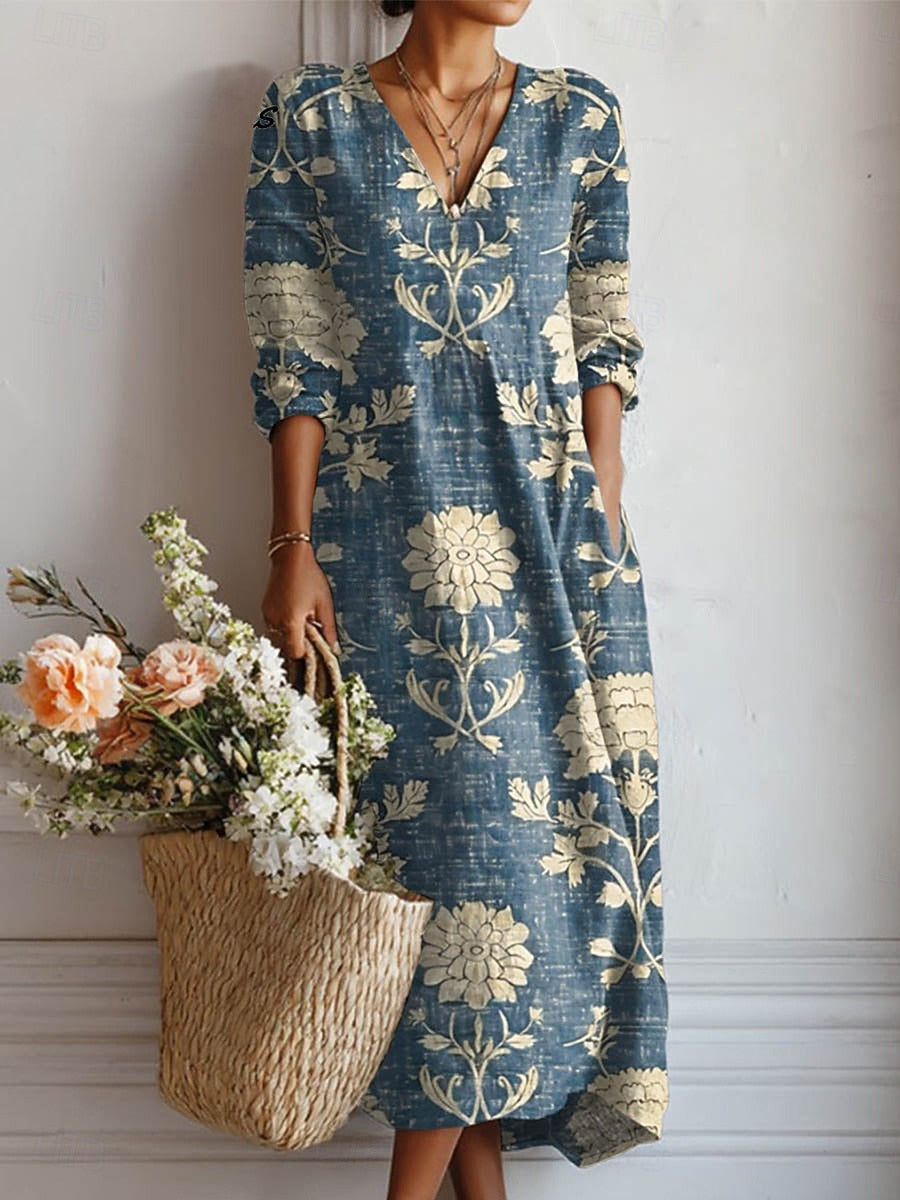 Women Casual Blue Summer Dress Lightweight Breathable
