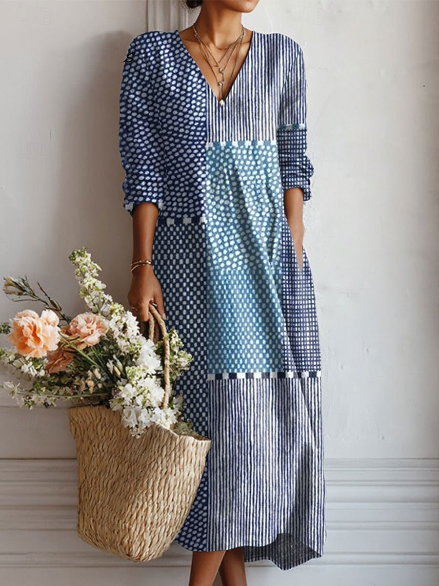 Women Flowy Coastal Summer Dress Vacation Midi