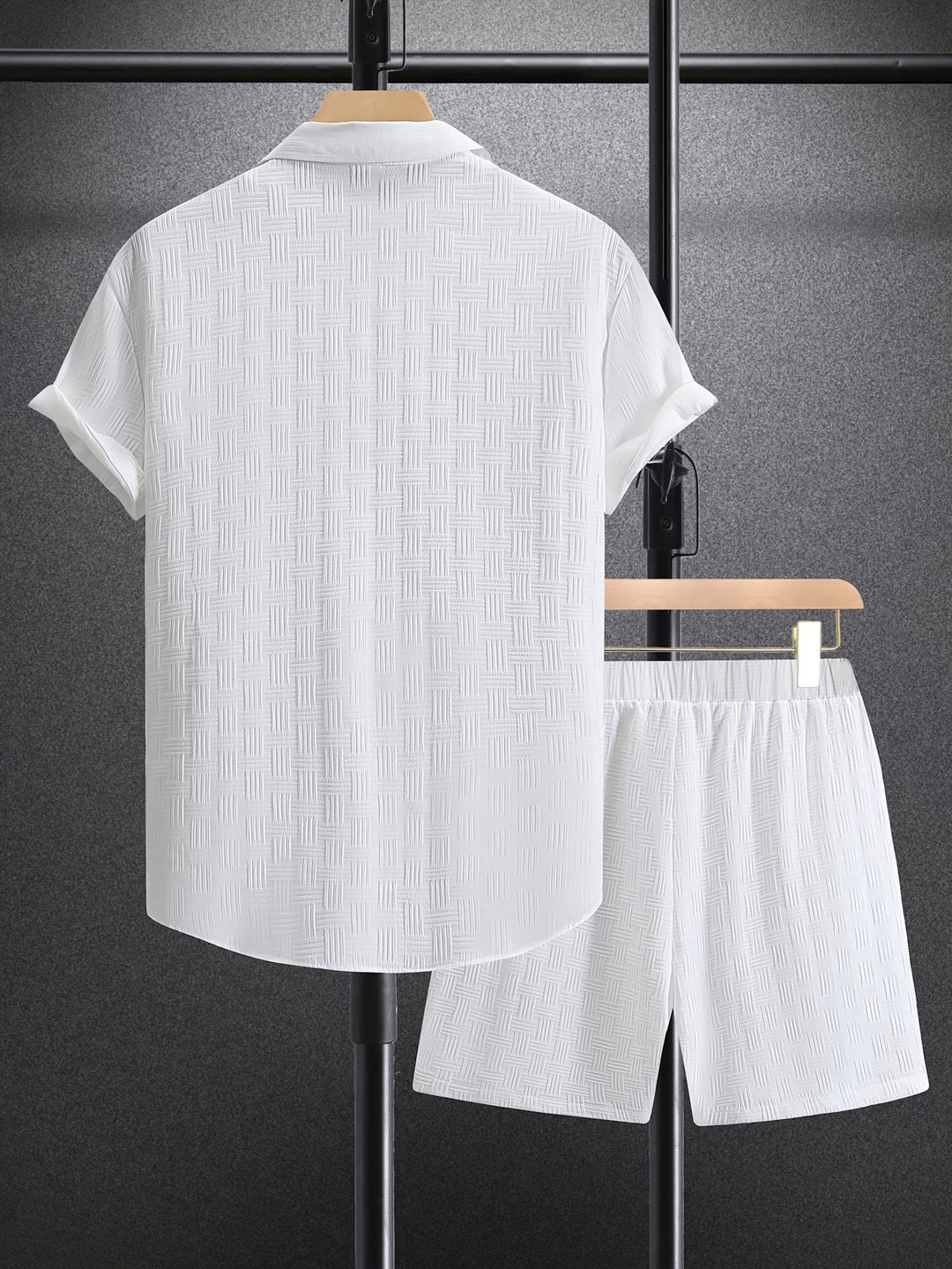 Men's 2 Piece Shirt Shorts Matching Outfit Set - Image 4