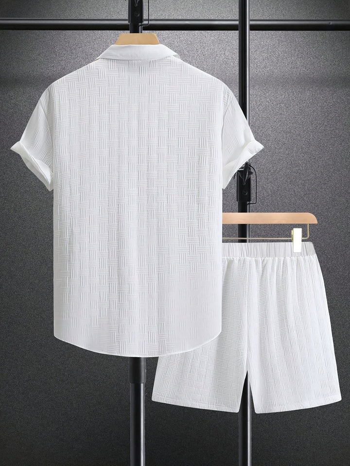 Men's 2 Piece Shirt Shorts Matching Outfit Set - Image 4