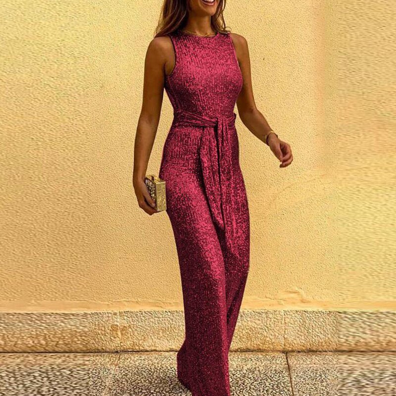 Lorvielle - Eleganter Glitzer Jumpsuit Damen