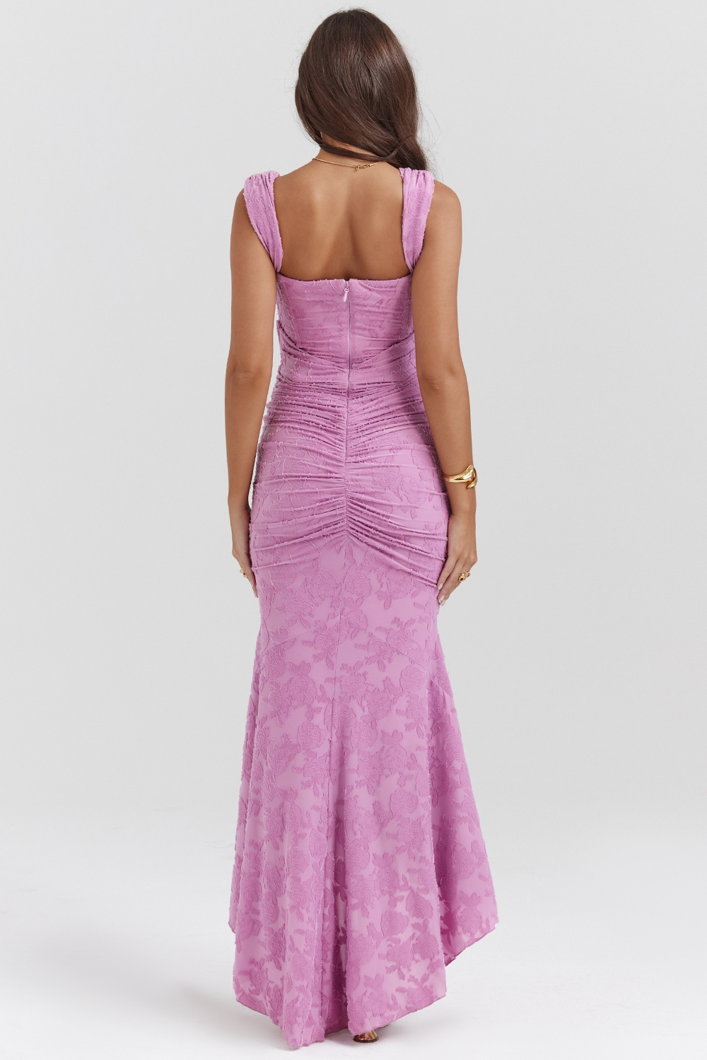 Lioraelle - Florales Korsett Midi Kleid Mit Asymmetrischem Schnitt