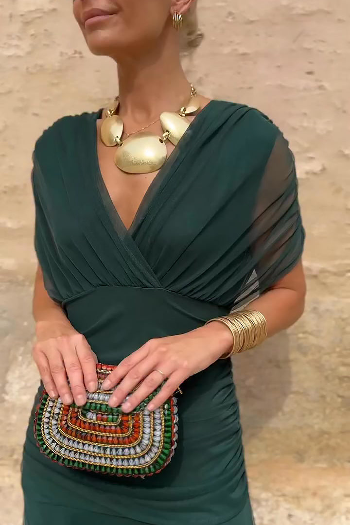 Cassia - Schulterfrei mit Drapierung Maxi Kleid