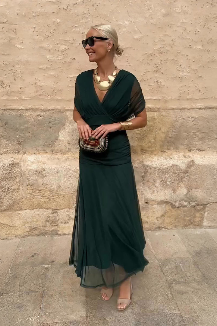 Cassia - Schulterfrei mit Drapierung Maxi Kleid
