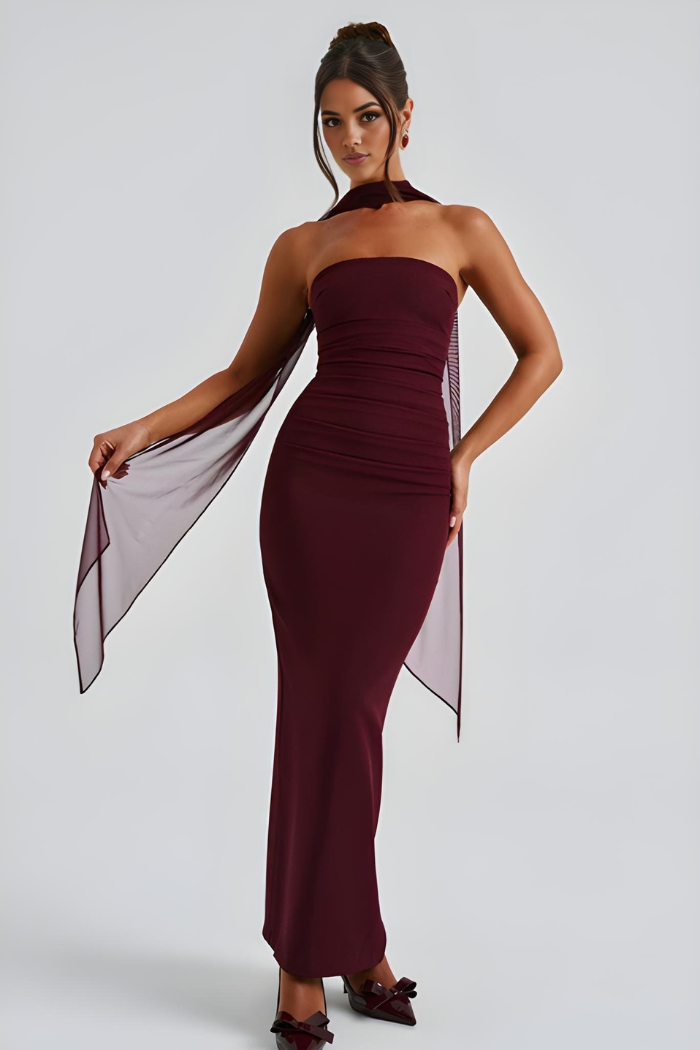 Celandine - Strapless Maxi Bodycon Kleid