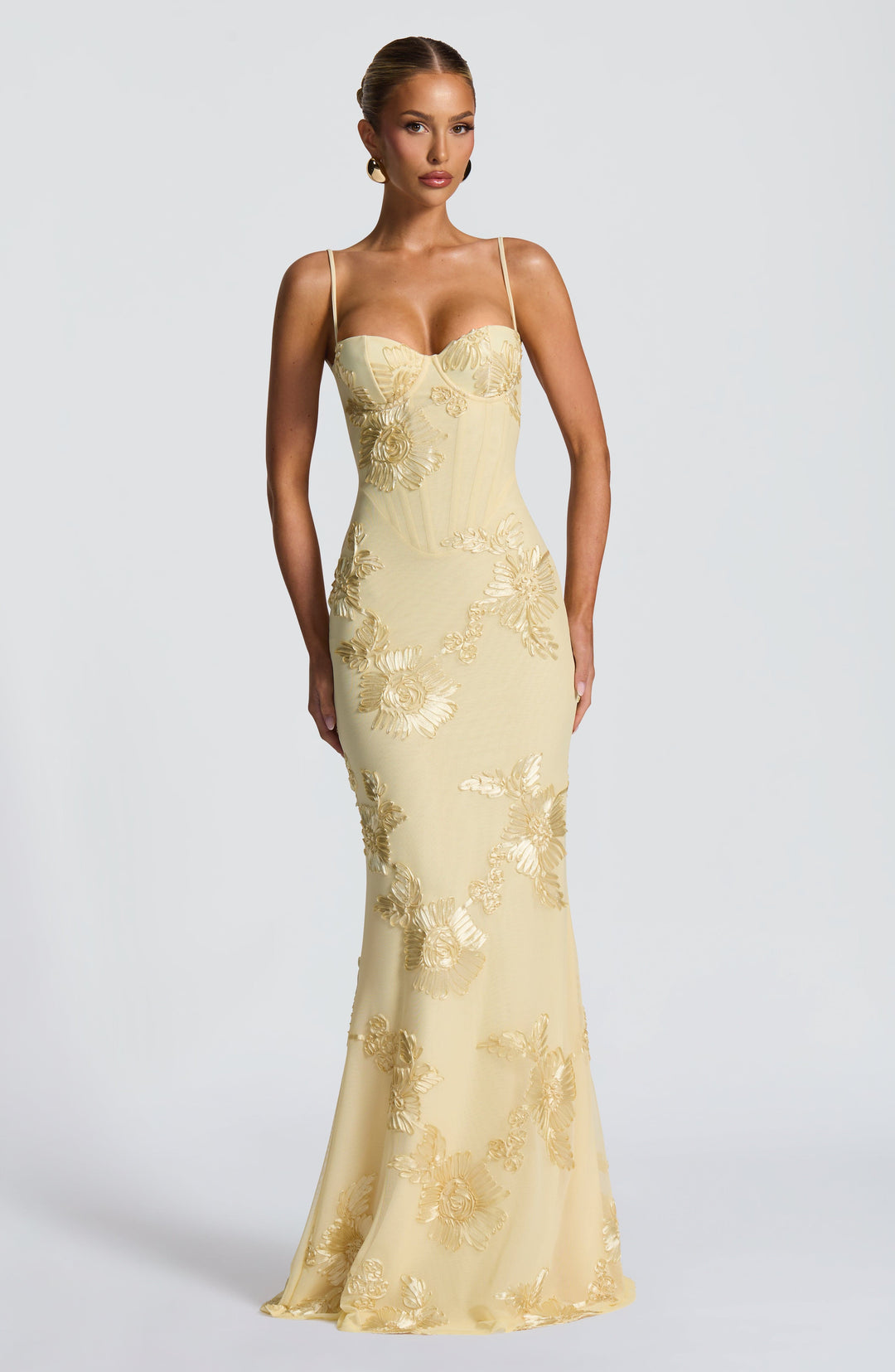 Callista - Besticktes Maxi Kleid Floral Elegant