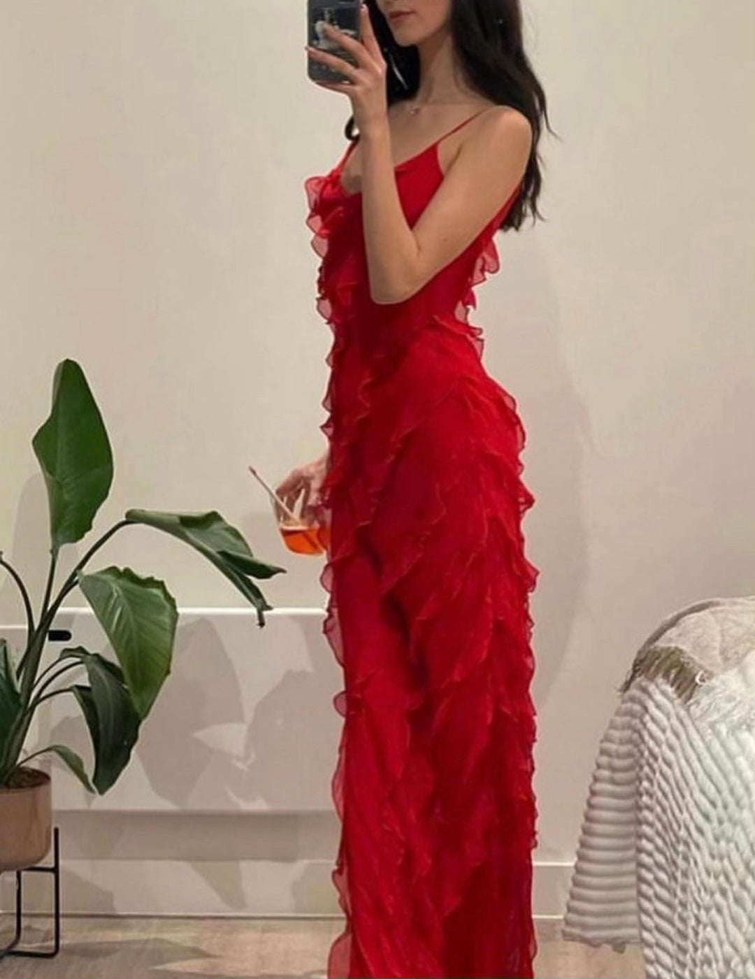 Celuné - Elegantes Rüschen Maxikleid