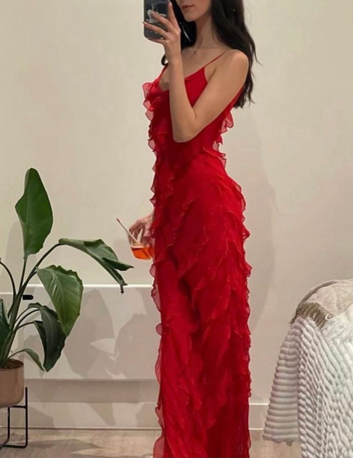 Celuné - Elegantes Rüschen Maxikleid