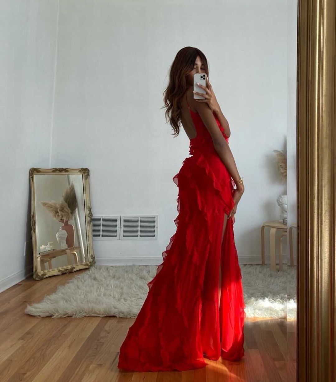 Celuné - Elegantes Rüschen Maxikleid