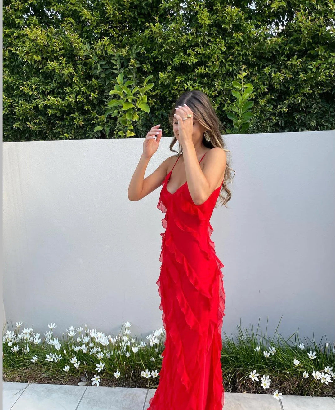 Celuné - Elegantes Rüschen Maxikleid