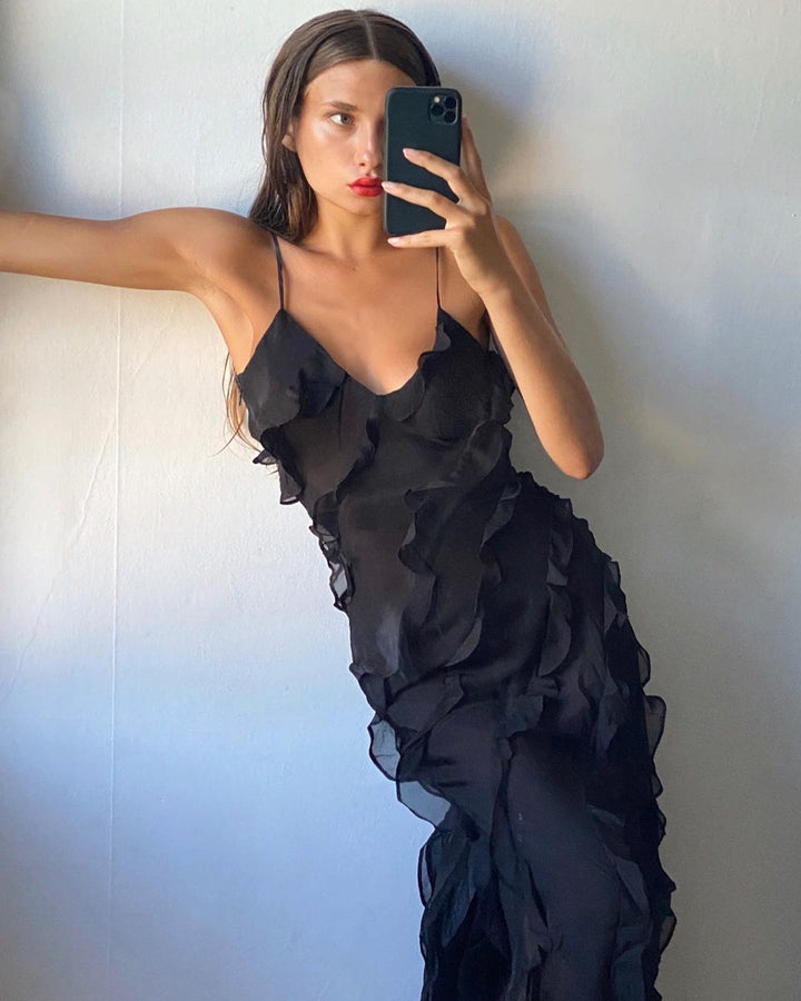 Celuné - Elegantes Rüschen Maxikleid