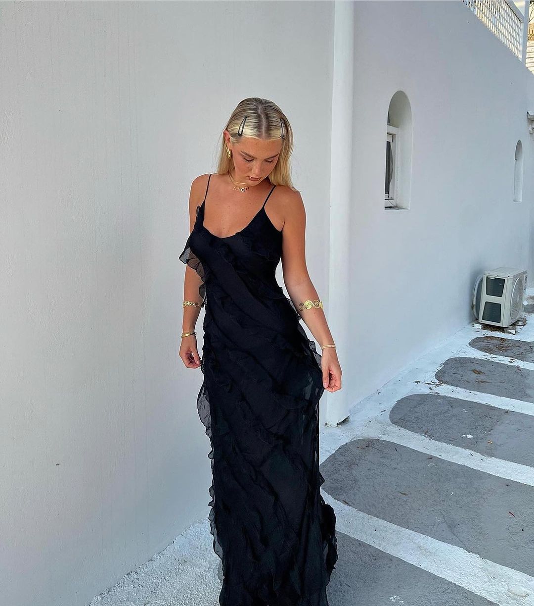 Celuné - Elegantes Rüschen Maxikleid