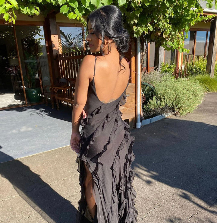 Celuné - Elegantes Rüschen Maxikleid