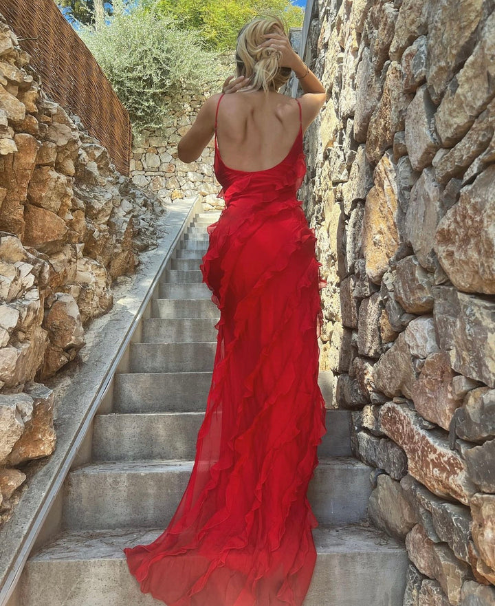 Celuné - Elegantes Rüschen Maxikleid