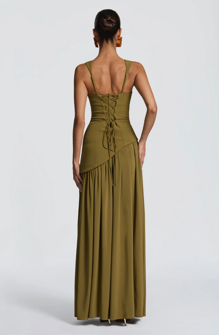 Avelisse - Satin Maxi Kleid Verstellbare Träger