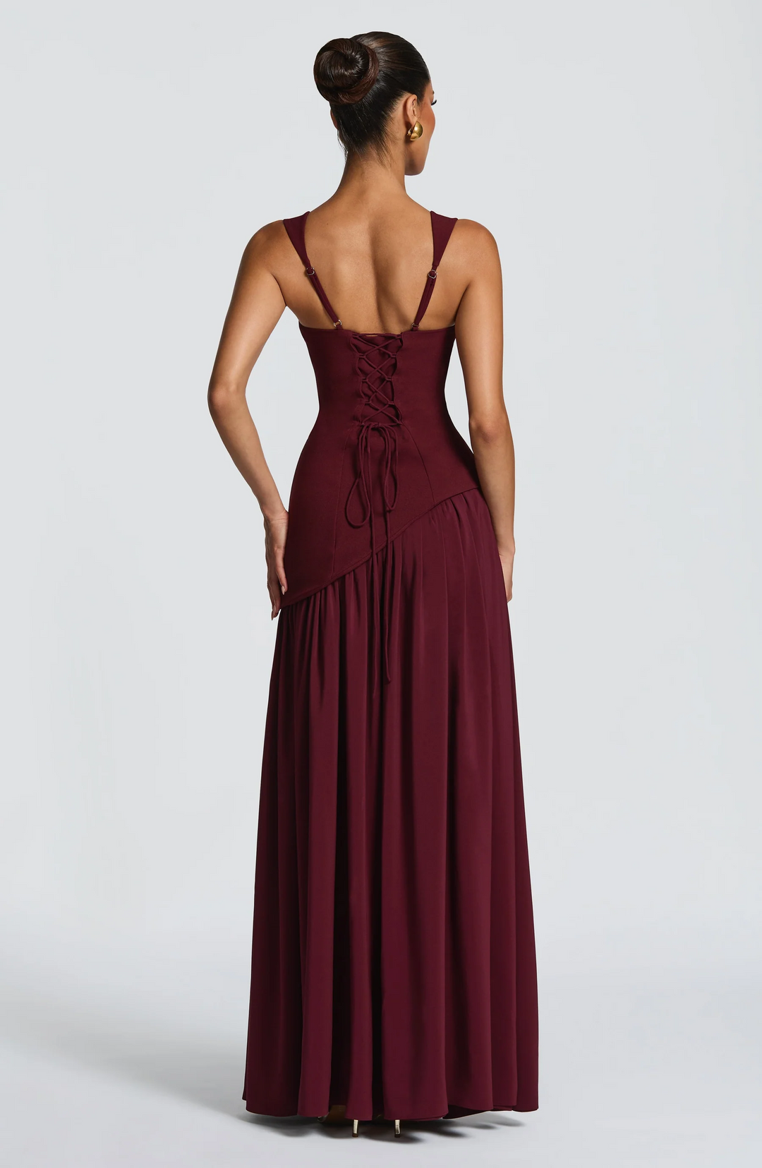 Avelisse - Satin Maxi Kleid Verstellbare Träger