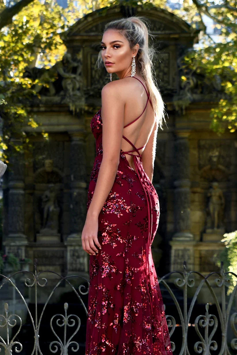 Celestique - Pailletten Maxikleid