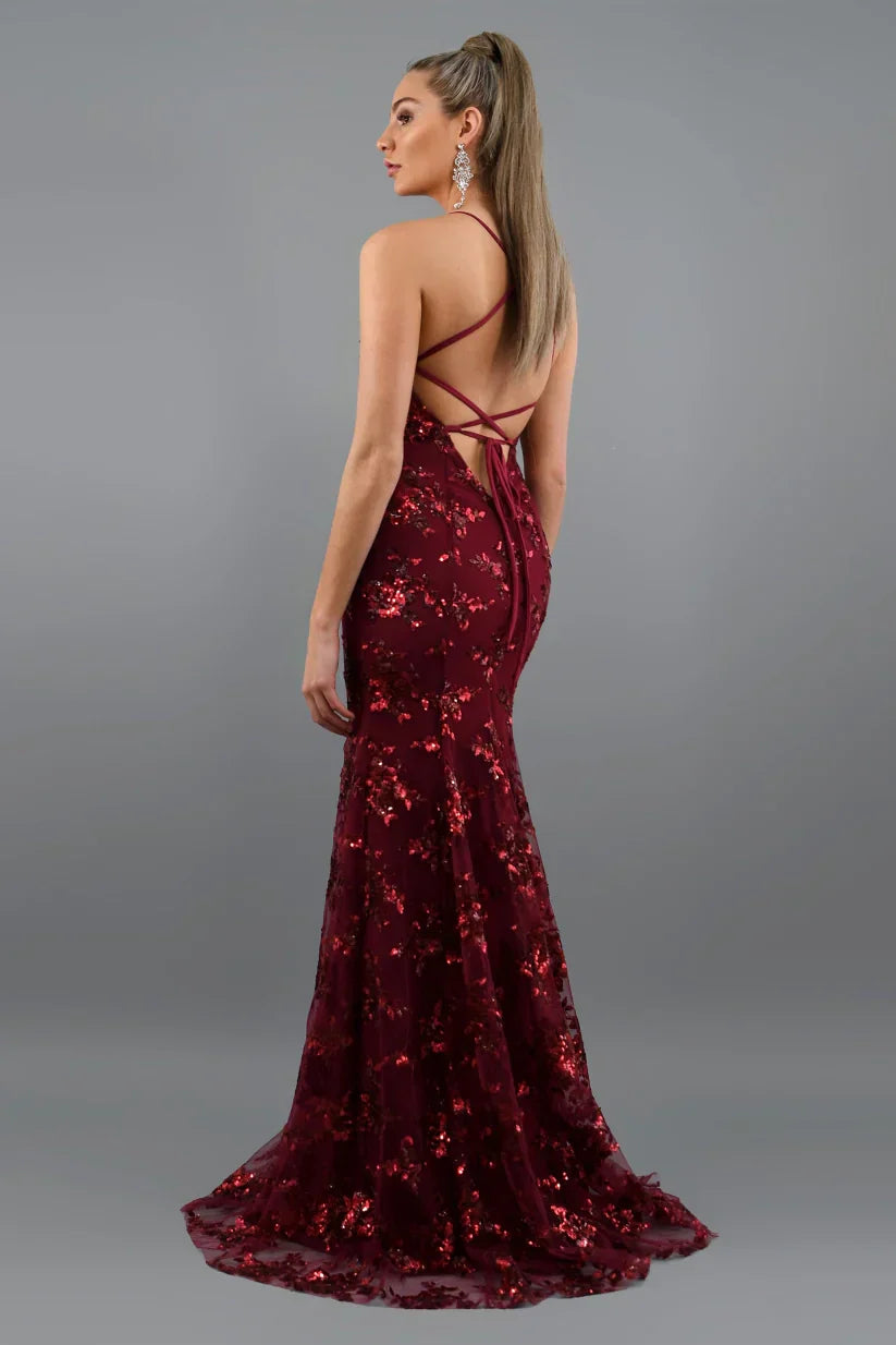 Celestique - Pailletten Maxikleid