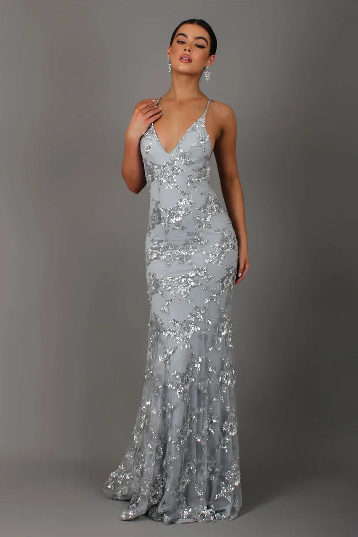 Celestique - Pailletten Maxikleid