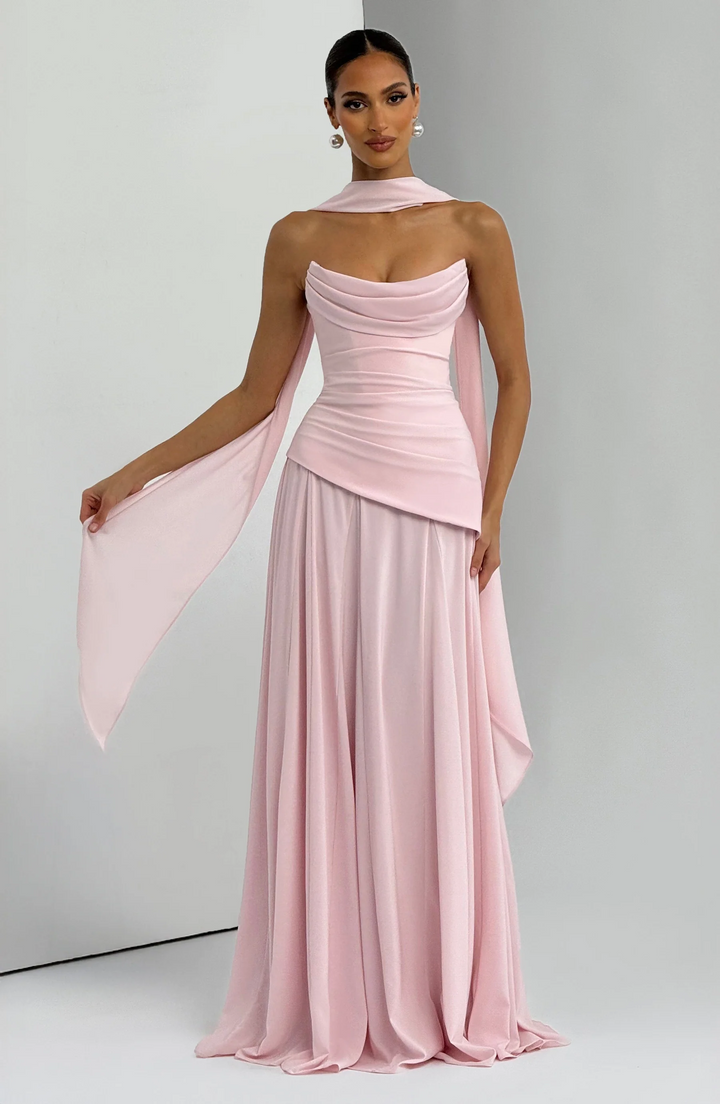 Elunara - Trägerloses Maxi Kleid Glatter Fall