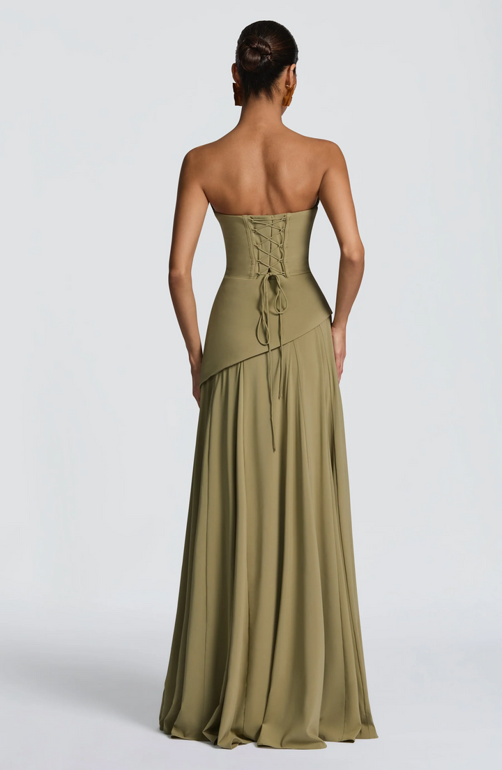 Elunara - Trägerloses Maxi Kleid Glatter Fall
