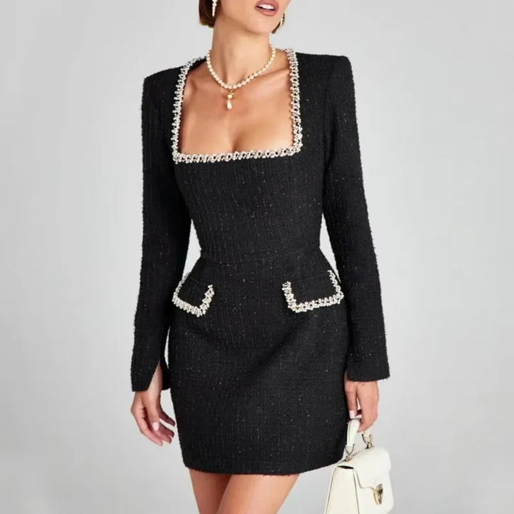 Aurellia - Tweed Minikleid Mit Langarm