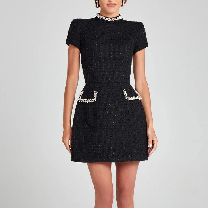 Aurellia - Tweed Minikleid Mit Langarm