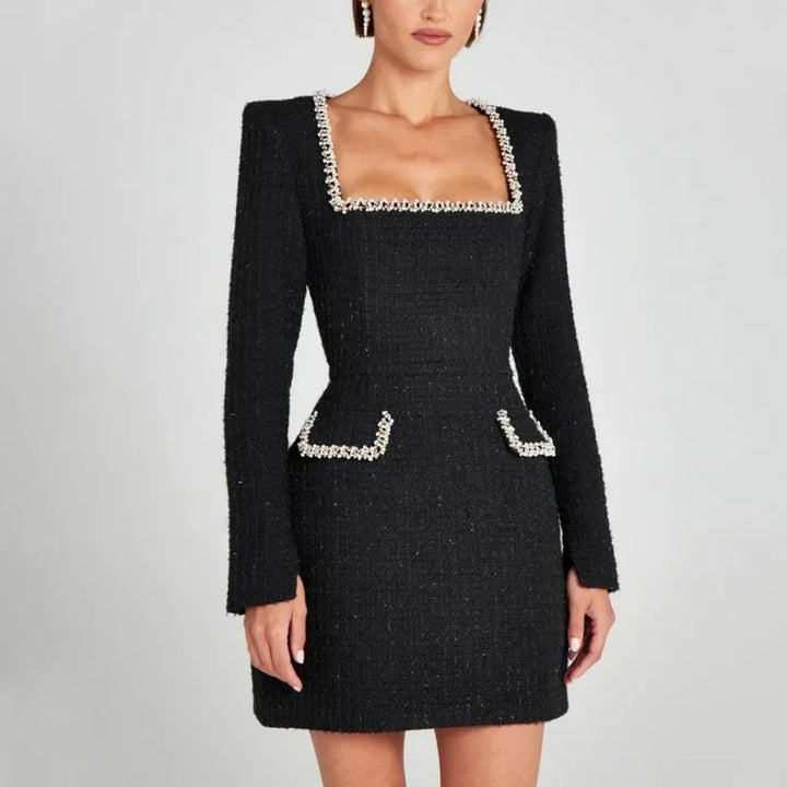 Aurellia - Tweed Minikleid Mit Langarm