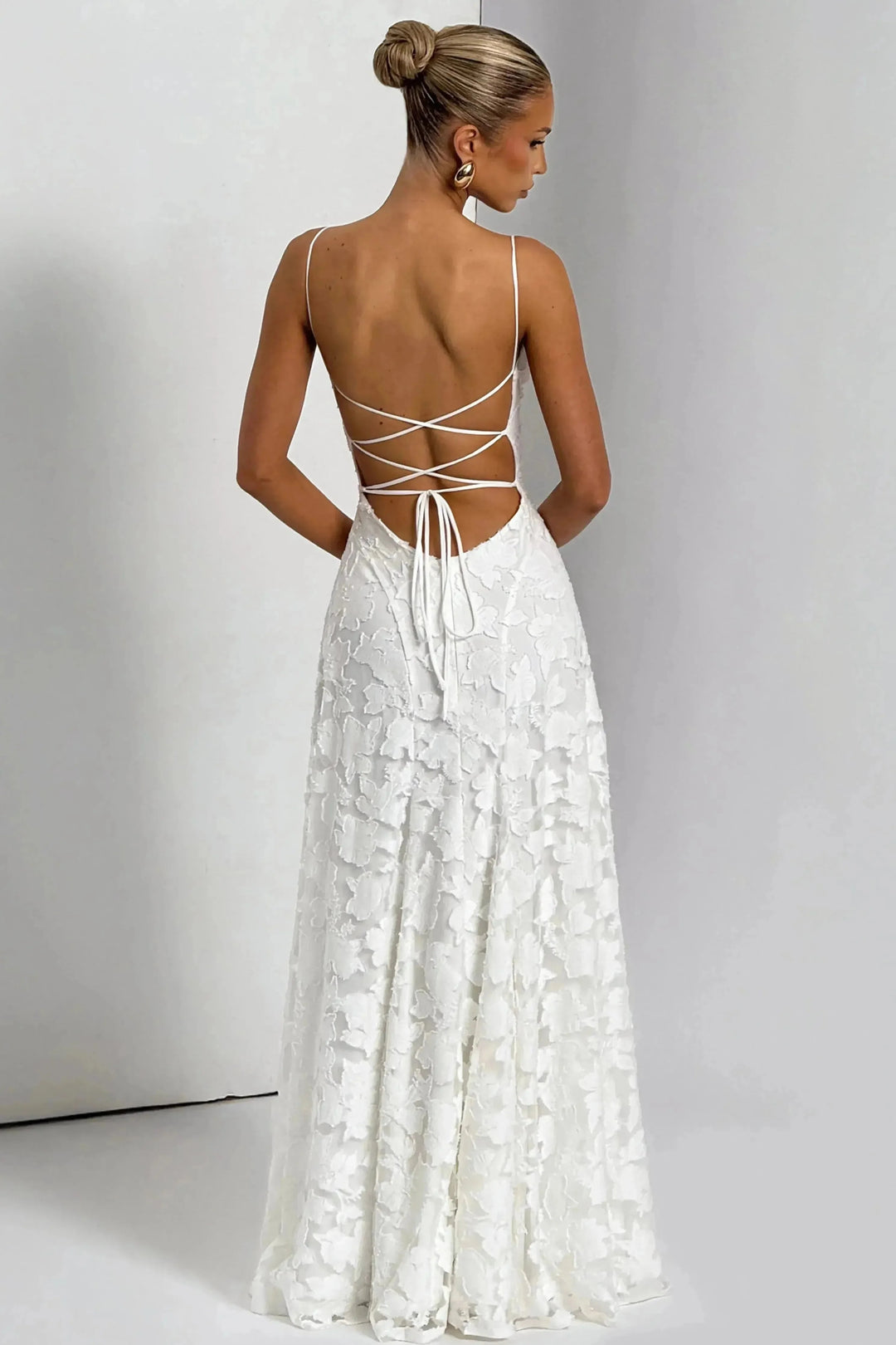 Celestine - Damen Blumen Wasserfall Maxikleid für Hochzeitsgäste