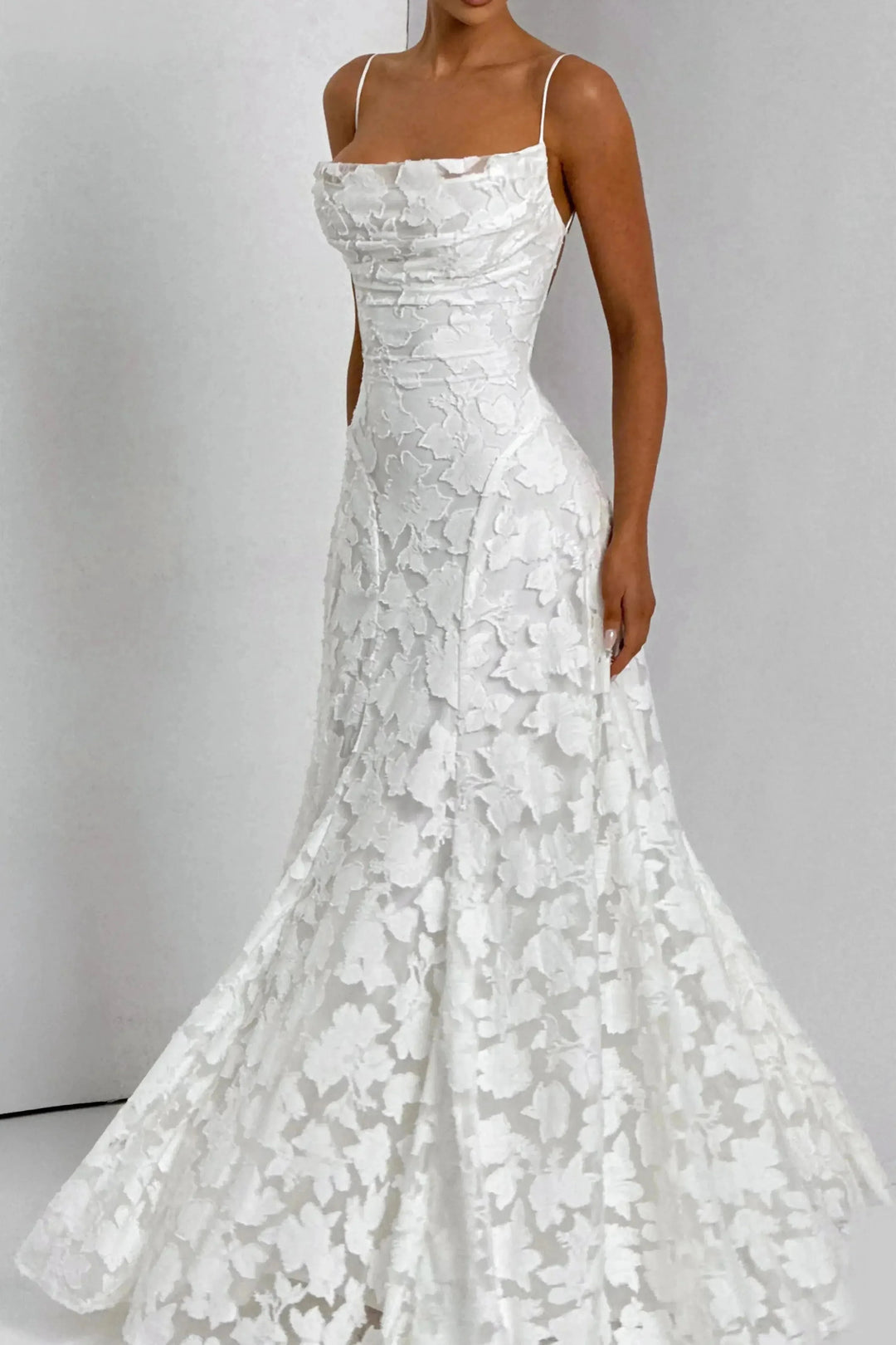 Celestine - Damen Blumen Wasserfall Maxikleid für Hochzeitsgäste