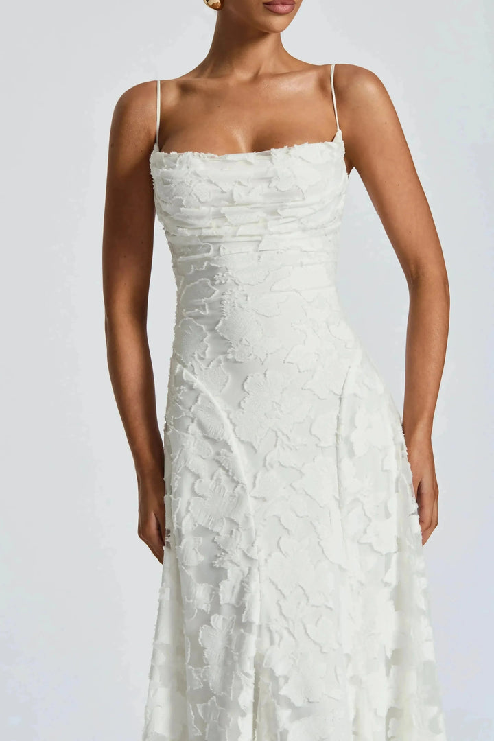 Celestine - Damen Blumen Wasserfall Maxikleid für Hochzeitsgäste