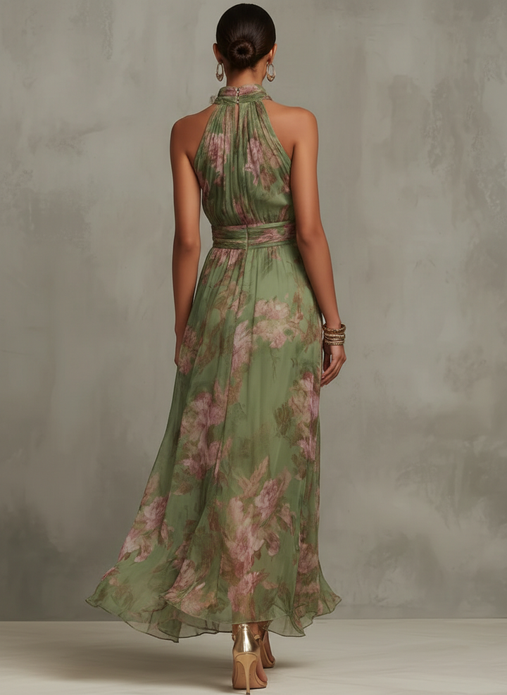 Berenice - Florales Halter Maxikleid