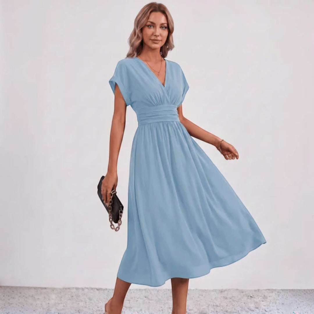 Damen Festliches A-Linie Midi-Kleid V-Ausschnitt Hochzeitsgast - Image 11