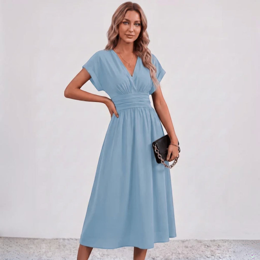 Damen Festliches A-Linie Midi-Kleid V-Ausschnitt Hochzeitsgast - Image 12
