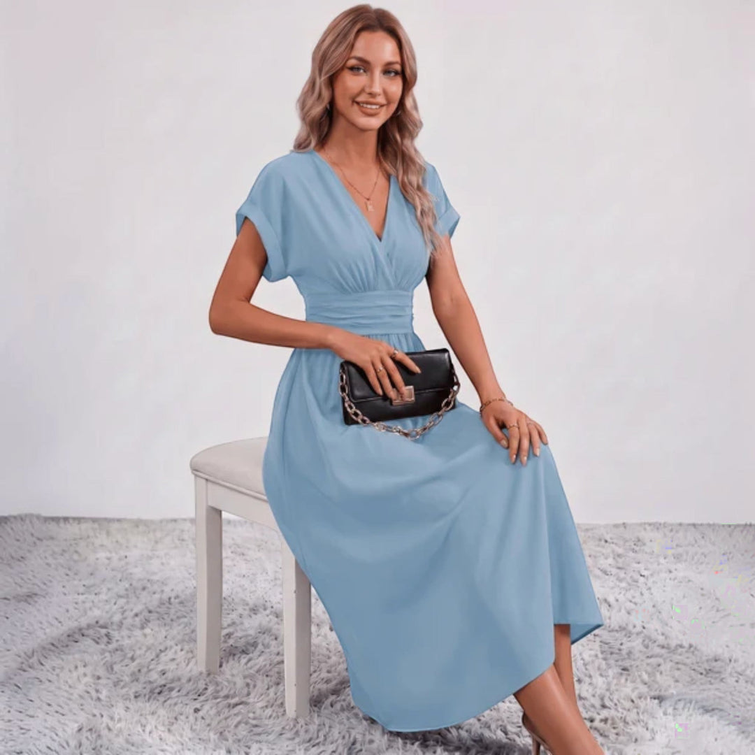 Damen Festliches A-Linie Midi-Kleid V-Ausschnitt Hochzeitsgast - Image 13