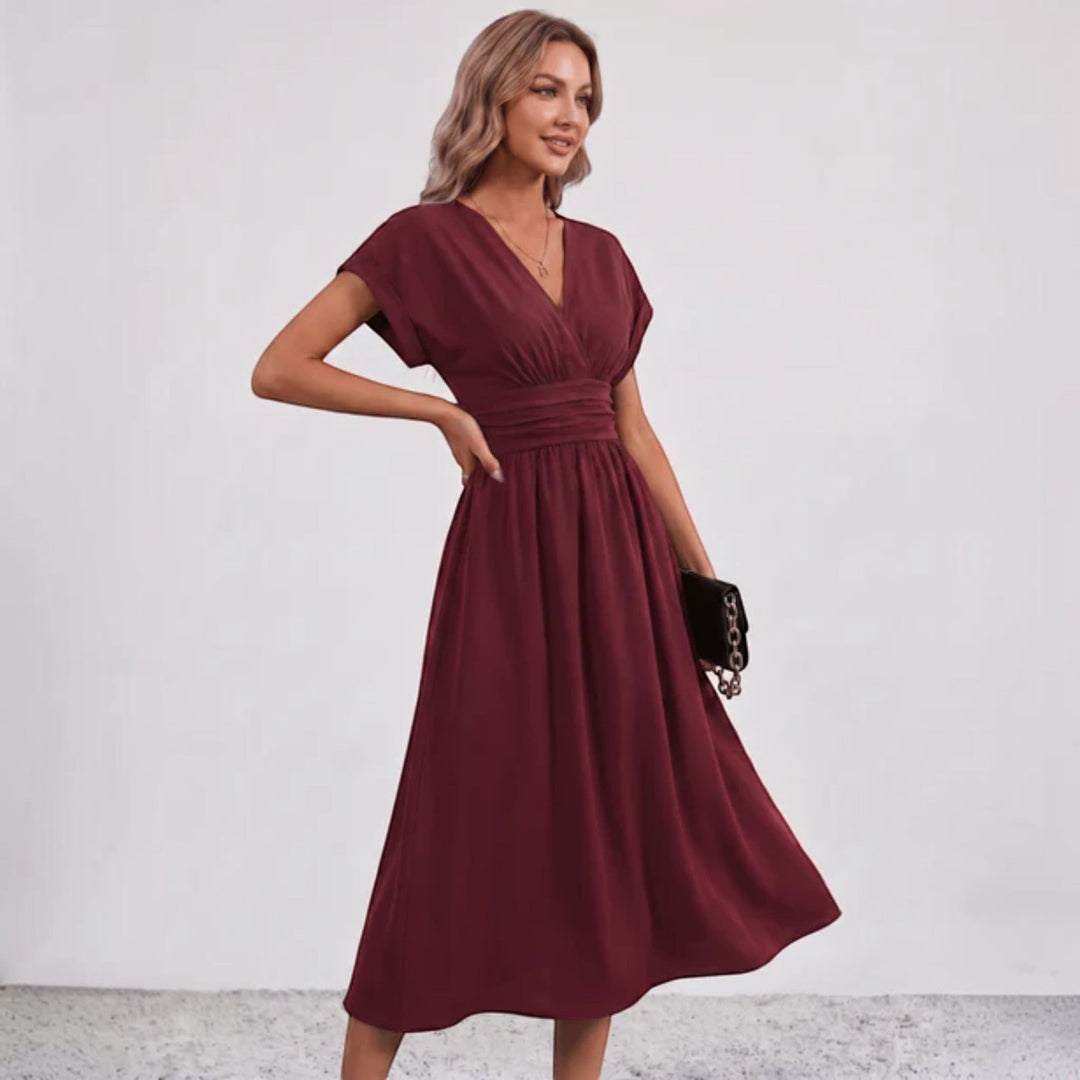 Damen Festliches A-Linie Midi-Kleid V-Ausschnitt Hochzeitsgast - Image 18