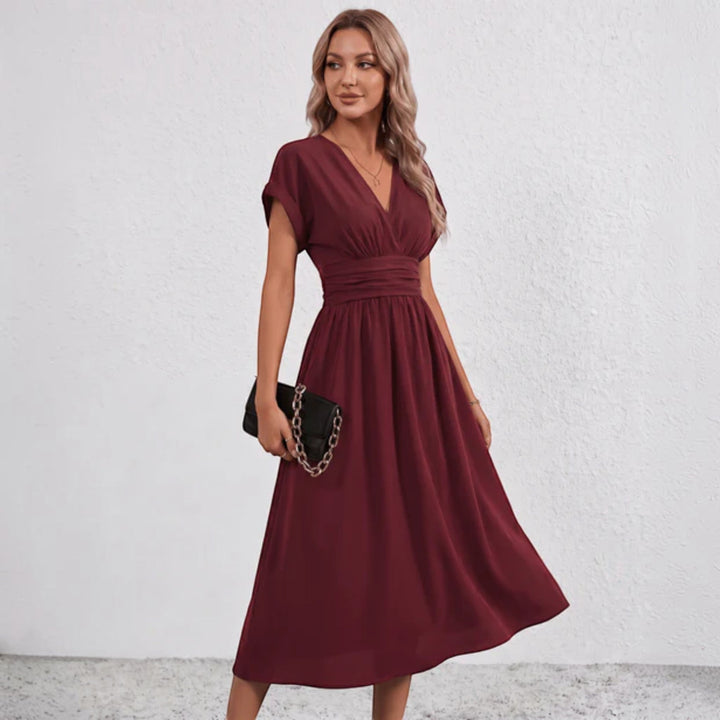Damen Festliches A-Linie Midi-Kleid V-Ausschnitt Hochzeitsgast - Image 19