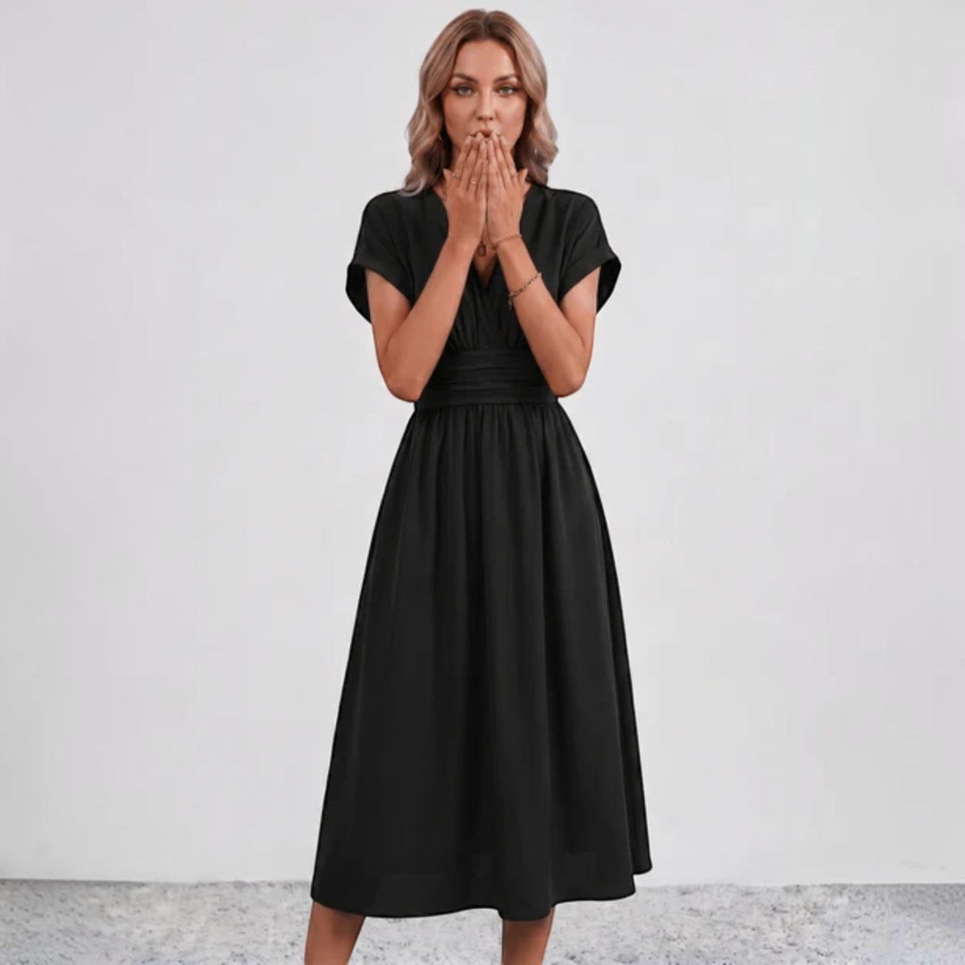 Damen Festliches A-Linie Midi-Kleid V-Ausschnitt Hochzeitsgast - Image 7