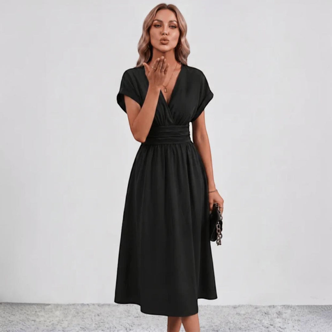 Damen Festliches A-Linie Midi-Kleid V-Ausschnitt Hochzeitsgast - Image 8