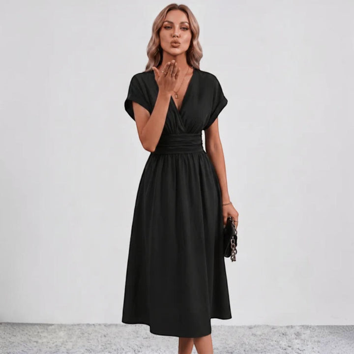 Damen Festliches A-Linie Midi-Kleid V-Ausschnitt Hochzeitsgast - Image 8