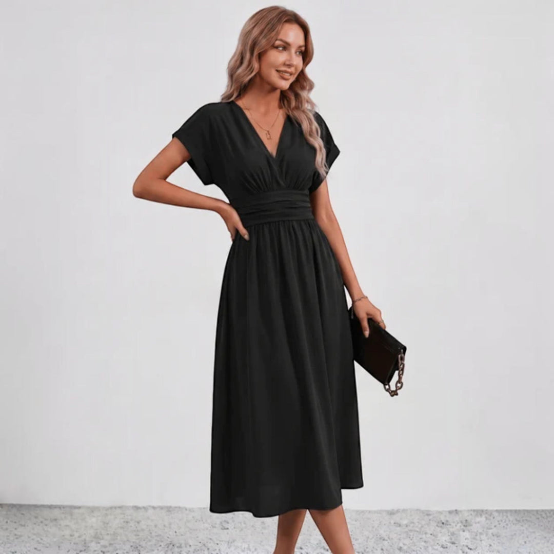 Damen Festliches A-Linie Midi-Kleid V-Ausschnitt Hochzeitsgast - Image 9