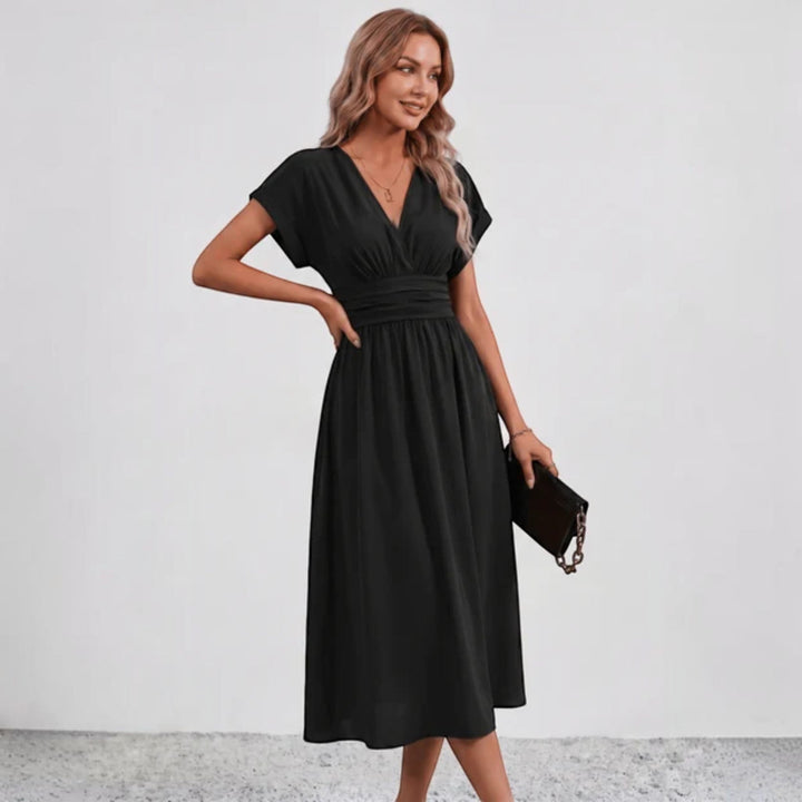 Damen Festliches A-Linie Midi-Kleid V-Ausschnitt Hochzeitsgast - Image 9