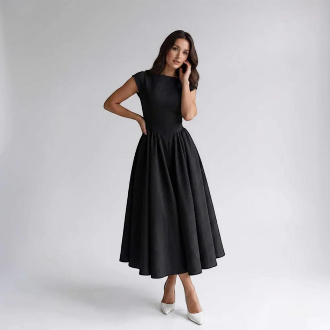 Damen A-Linien Midikleid Ärmelloses Hochzeitsgast Kleid - Image 15