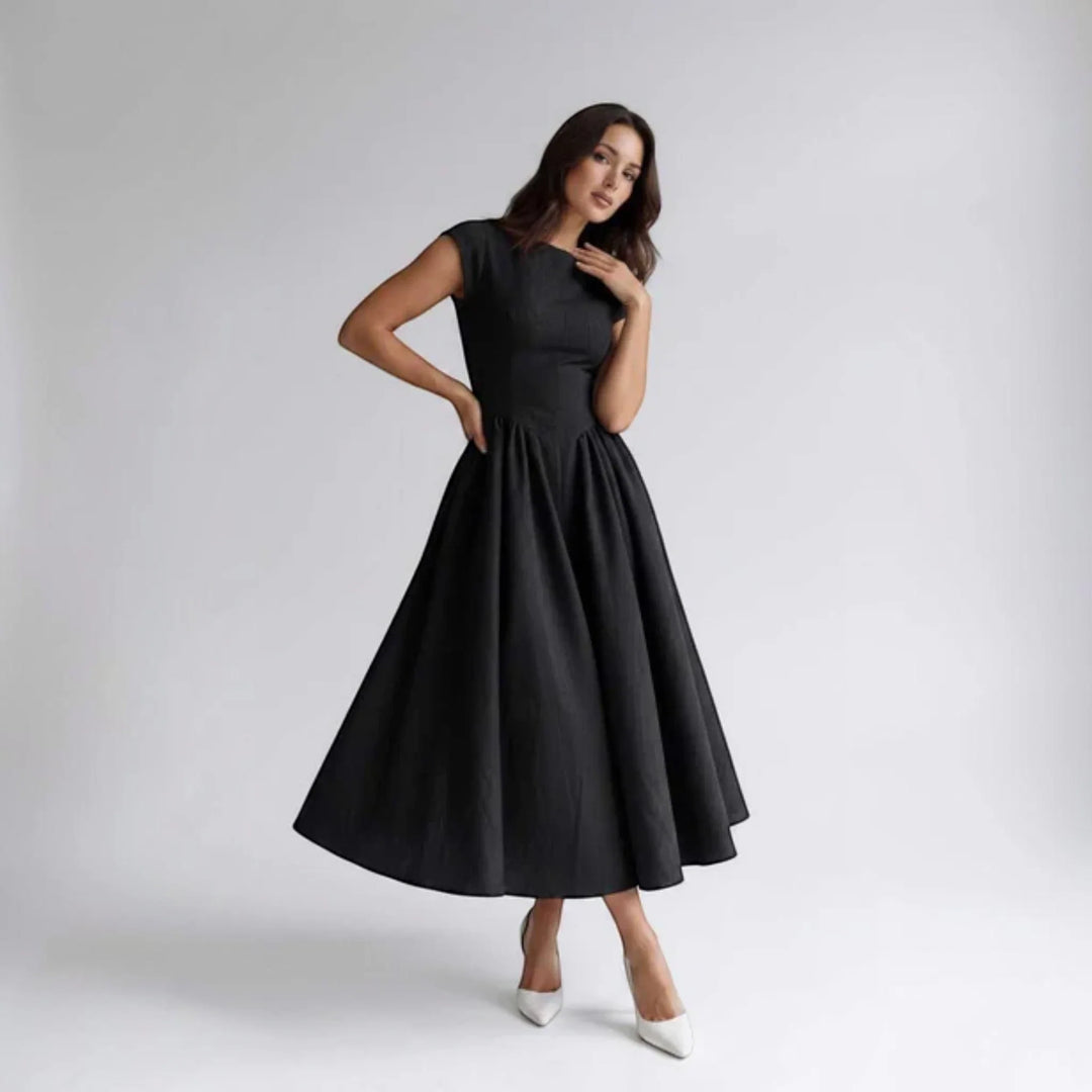 Damen A-Linien Midikleid Ärmelloses Hochzeitsgast Kleid - Image 16