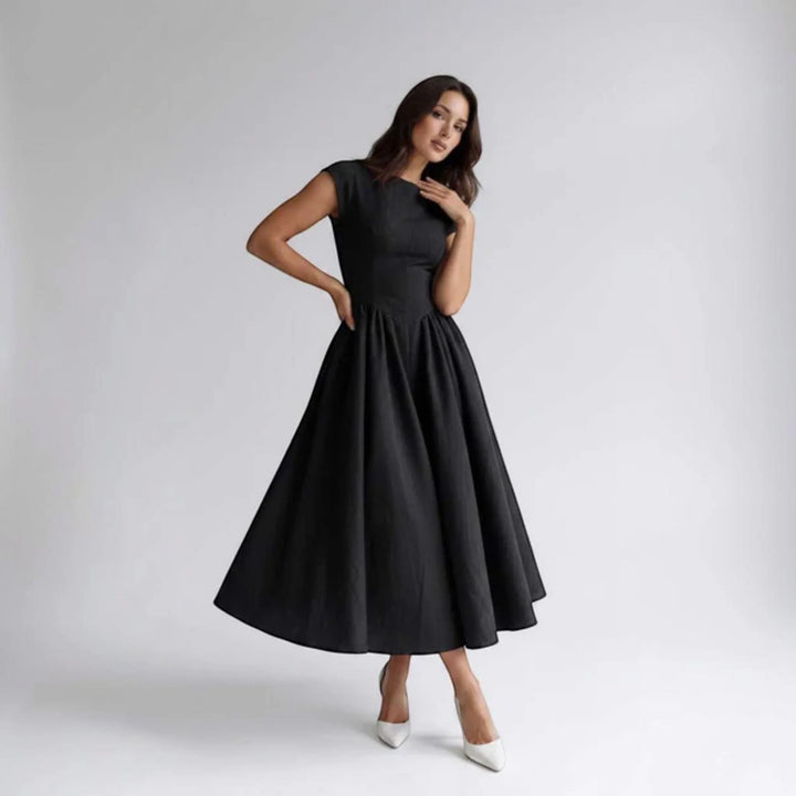 Damen A-Linien Midikleid Ärmelloses Hochzeitsgast Kleid - Image 16