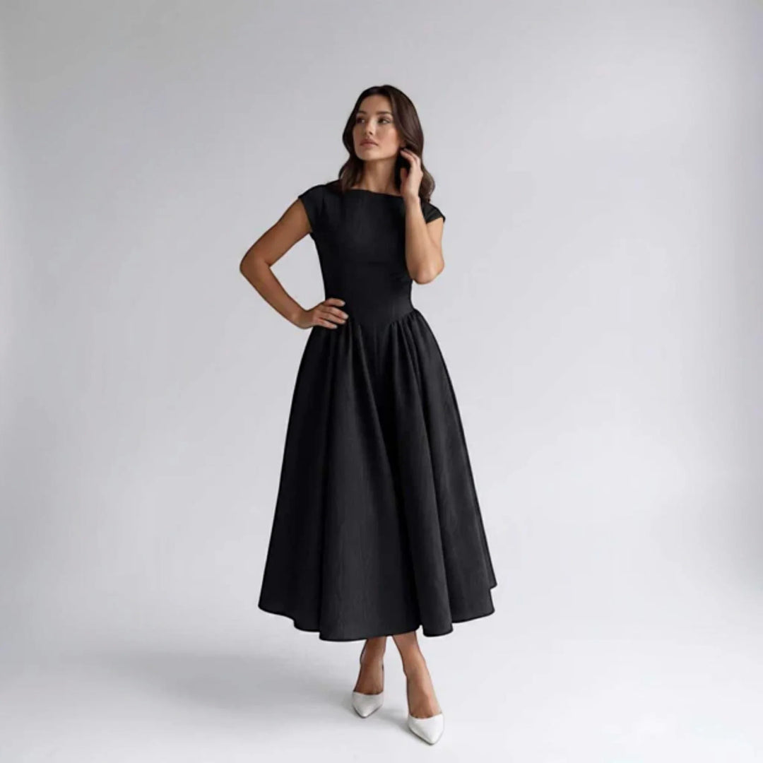 Damen A-Linien Midikleid Ärmelloses Hochzeitsgast Kleid - Image 17