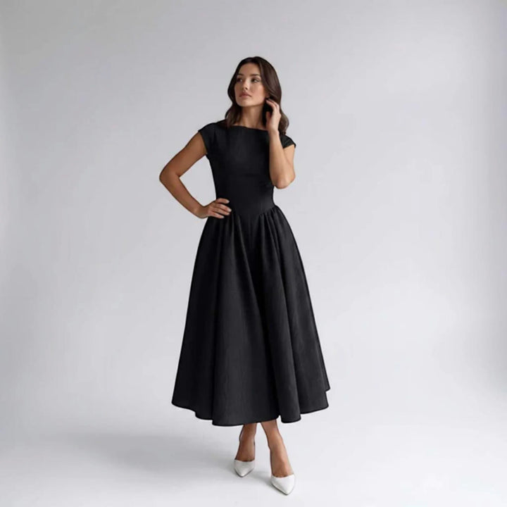 Damen A-Linien Midikleid Ärmelloses Hochzeitsgast Kleid - Image 17